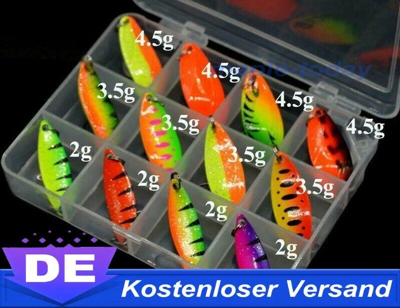 12er Set Box Trout Spoon Set Forellenblinker Blinker Kunstköder Spinnfischen - Bild 1 von 4
