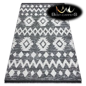 Toller moderner SISALTEPPICH 'MAROK' Struktur Zickzack etno GRAU / CREME recycelt - Bild 1 von 6