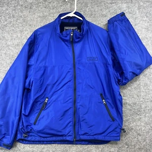 Ralph Lauren Polo Sport Mens Jacket Large Windbreaker Full Zip Fleece Lined Blue - Picture 1 of 12