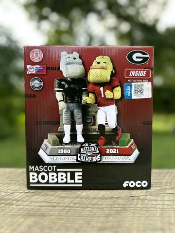 Hairy Dawg Georgia Bulldogs Champs Between Hedges Then Now Mascot Bobble FOCO Cover
