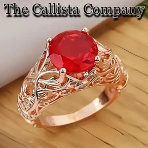 11K+Sold CALLISTA CO. LAB-CREATED 3.87 CT RD CUT RED 3A+ CZ ROSE GOLD RG SZ 6-8✓ - Picture 1 of 3