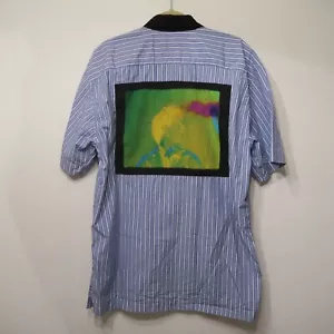 Camisa Dries Van Noten LEN LYE Manga Corta Rayas Gráfico Algodón Mediana M - Imagen 1 de 16