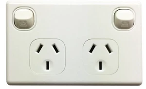 Double Power Point GPO Electrical Socket and Switch Outlet DGPO 3 Pin  - Picture 1 of 3