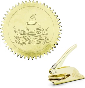 Book Embosser - Coffee Cup Design - Gold - Picture 1 of 2