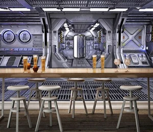 3D Mechanical Space G18136 Wallpaper Wall Murals Removable Self-adhesive Honey - Picture 1 of 12