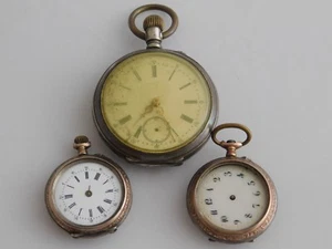 DREI TASCHENUHREN AUS SILBER 800-ER UM 1900 - Picture 1 of 5