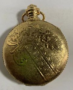 Estuche Reloj Bolsillo Polvo Compacto Espejo Color Dorado De Colección - Imagen 1 de 3
