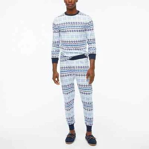 J Crew Factory Holiday print cotton pajama set, M, XL, NWT - Picture 1 of 13