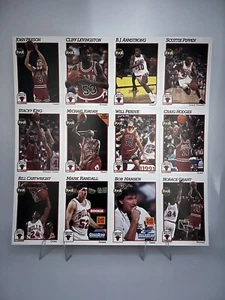 MIchael Jordan 1991-92 PROMO NBA HOOPS Chicago Bulls UNCUT SHEET - RARE - Picture 1 of 2