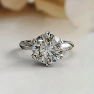 3CT Round Lab Grown IGI Certified Diamond Bridal Engagement Ring In 950 Platinum - Picture 1 of 13