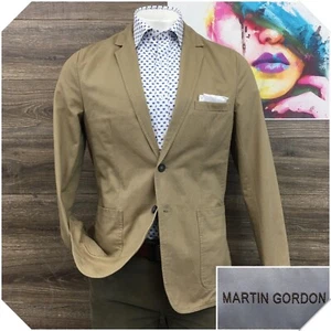 MARTIN GORDON Mens Blazer Sport Coat Casual Jacket Size 40L Cotton Canvas Suit - Picture 1 of 12