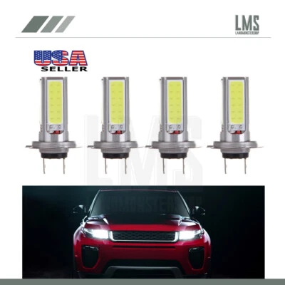 4x White Fog Driving Light Bulbs Lamp 6000K COB H7 Daytime Running LED SMD - Image 1 of 4