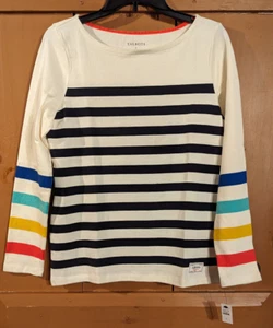 NEW TALBOTS Authentic Winter Multicolor Striped Long Sleeve Shirt Women's Small - Picture 1 of 7