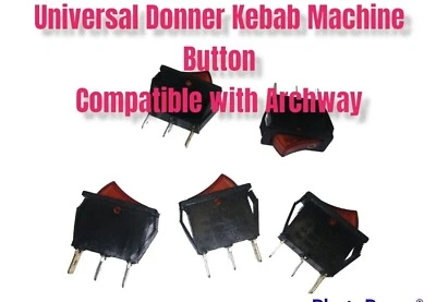 2 X MAIN POWER ON OFF RED NEON SWITCH Button ARCHWAY KEBAB DONER MACHINE - Image 1 of 4