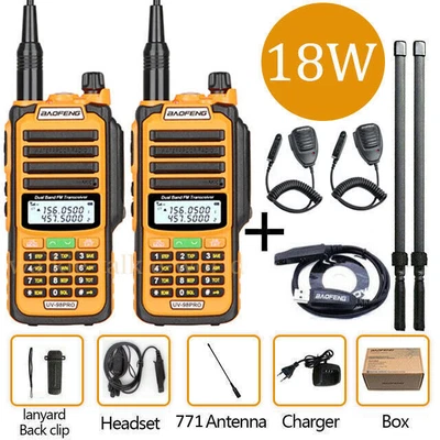 BAOFENG UV-98PRO 18W 128CH VHF UHF TWO WAY WALKIE TALKIE HAND FUNKGERÄTE IP68 DE - Bild 1 von 4