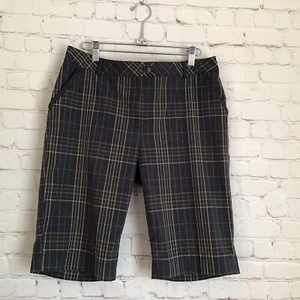 Cutter & Buck Womans Plaid Shorts 8 Gray Stretch 11.5 Inseam Golf Tennis Burmuda - Picture 1 of 5