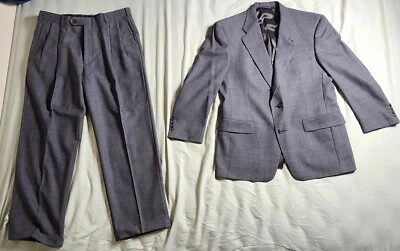 Burberry Full Suit Pants and Jacket 100% Wool Suit Dark Gray 2 Piece Size 39S - Image 1 of 4