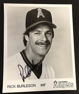 Rick Burleson Signed Autograph California Angels Media 8x10 Photo Black & White - Picture 1 of 2