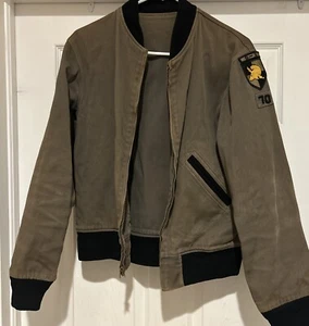 Vintage West Point Cadet Black Knight Patch Jacket Gray Reversible 1970 G-1 - Bild 1 von 12