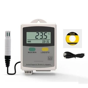 Portable Temperature & Humidity Data Logger Water Dust Proof External Sensor - Picture 1 of 2