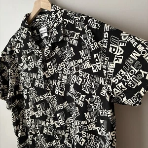 Camicia Target Pride XL top con bottoni LGBTQIA+ collo manica corta nero bianco - Foto 1 di 12