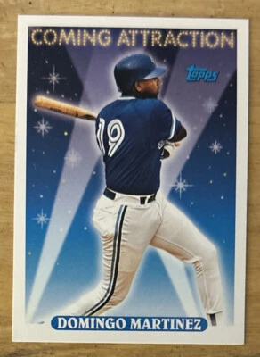 1993 Topps Domingo Martinez Coming Attraction Rookie Card RC 810 Blue Jays 1B EX - Image 1 of 2