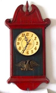 Vintage Cast Iron Wall Clock Patriotic Eagle 24 X 12" Sexton 1967 USA Works - Picture 1 of 8