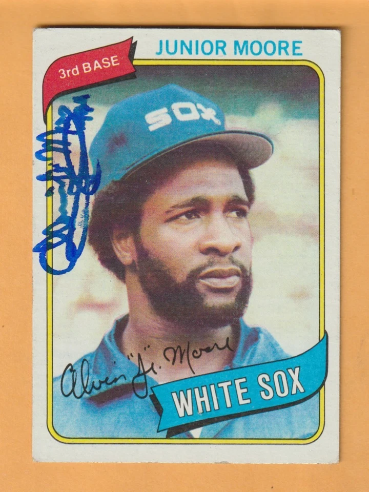 Junior Moore Chicago White Sox AUTO Signed 1980 Topps Richmond California - Image 1 of 2