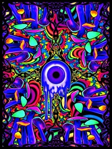 Psychedelic Eye Blanket, Plush Queen Size Throw, Trippy Plush Blanket - Picture 1 of 3