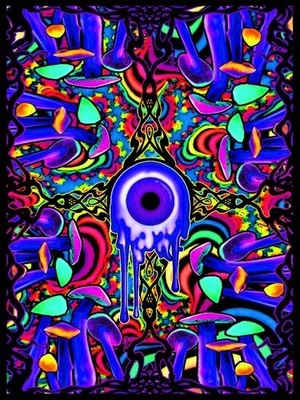 Psychedelic Eye Blanket, Plush Queen Size Throw, Trippy Plush Blanket - Image 1 of 3