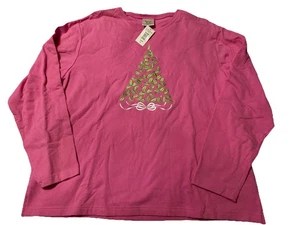 Camisa Agradable Tono Rosa Navidad Cuello Redondo Talla XX Grande Nueva Con Etiquetas - Imagen 1 de 4