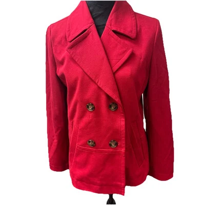 Abrigo Chico’s Doble Pecho Guisante Mujer Pequeño 0 Chaqueta Rojo Blazer Foto 1 de 4