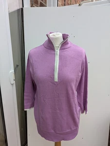 Ruth Langsford Zip Funnel Neck 3/4 Sleeve Jumper lilac size small new - Picture 1 of 5