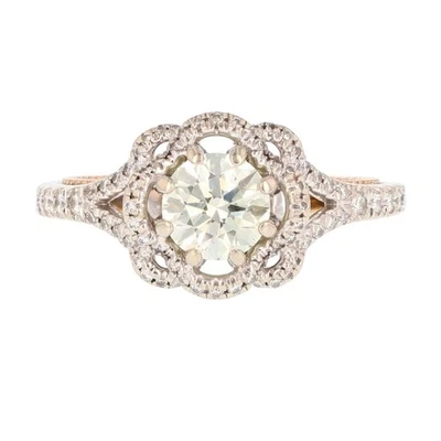 Verragio 1.04ctw Diamond Halo Engagement Ring 14k Multi-Tone Gold Size 7.25 - Image 1 of 4