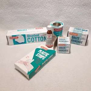 Vintage Sentinel Erste Hilfe Set Produkte Bandagen Made in USA einige gebrauchte Inhalte - Bild 1 von 8