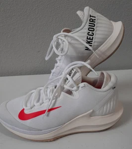 Zapatillas Nike Court Air Zoom Zero Platino Puro Blanco Carmesí Talla 6 Para Mujer - Imagen 1 de 6