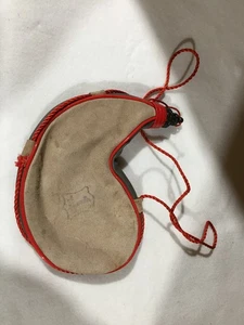 Vintage Haut Fell Wasser Tasche Kantine Bota Wildleder 1 Krawatte Kordeln Kappe Leder - Bild 1 von 4