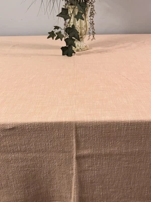 POTTERY BARN Beige Organic Cotton Tablecloth 70x106” - Image 1 of 4