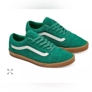 NEW VANS GREEN SUEDE OLD SKOOL LOW PRO SNEAKERS SZ 12 GENUINE SUEDE LEATHER - Picture 1 of 10