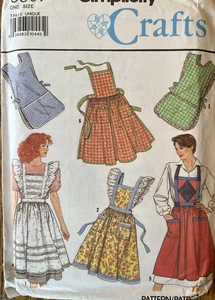 APRONS Smock Butcher Prairie Country Hostess Simplicity 9807 sew pattern UNCUT - Picture 1 of 2