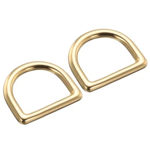 2Pcs 1" Brass D Rings Solid Pure Brass D Ring Findings Small Bow Key Hook - Picture 1 of 7