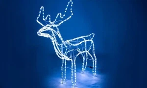 LED-Weihnachts-Rentier leuchtende Outdoor-Figur XL groß 85 blau - Bild 1 von 14