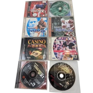 Sega Dreamcast 8 Games LOT NBA2K, NHL2K, Fishing, QBC2000, Casino, WSB2K1, UFC - Picture 1 of 6