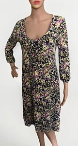 Boden Womens Soft Stretch Pattern Jersey Dress UK Size 14L Navy Blue Mix GT CON - Picture 1 of 7