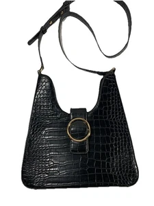 Madison West Faux Crocodile Handbag Purse Excellent Classic Style Shoulder Strap - Picture 1 of 13