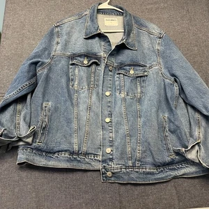 Old Navy Mens Denim Jacket Size XXL Blue Button Up & Front Classic Trucker Style - Picture 1 of 11