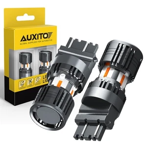 AUXITO 2X 3157 3757 3156 LED Front Turn Signal Light Bulb Error Free Amber 3000K - Picture 1 of 12
