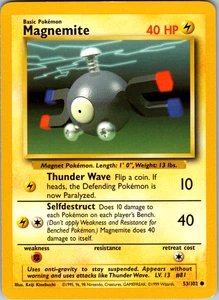 Magnemite 53/102 Pokemon: Base Set Unlimited Common - LP - Picture 1 of 2