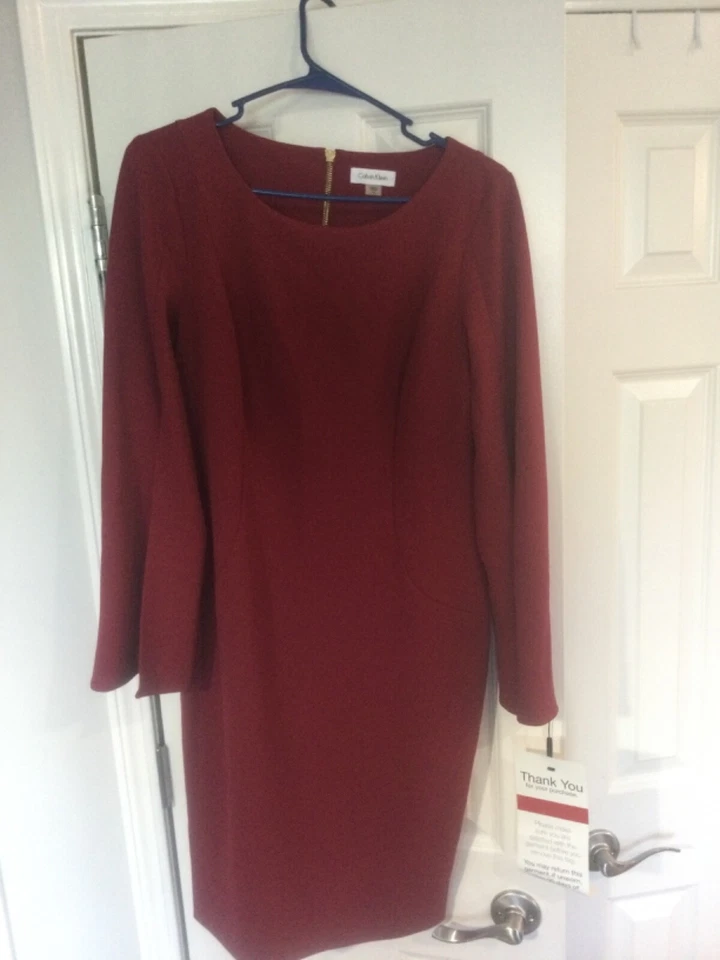 Calvin Klein Womens Pink Bell Sleeves Knee-length Party Dress 4 BHFO 4336