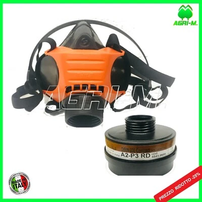 Maschera con filtro A2 P3 R EN 148-1 protettiva DPI ALFA Sekur antigas e polveri - Immagine 1 di 4